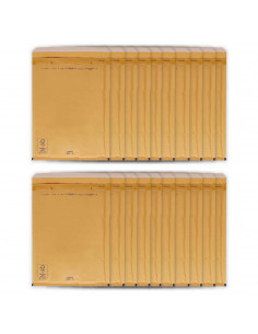 Tradineur - Pack de 20 sobres acorchados de burbujas - N.º 11 - Fabricados en papel - Ideal para sus envíos con total seguridad