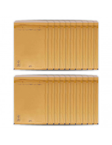 Tradineur - Pack de 20 sobres acorchados de burbujas - N.º 11 - Fabricados en papel - Ideal para sus envíos con total seguridad