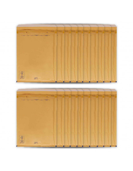 Tradineur - Pack de 20 sobres acorchados de burbujas - N.º 11 - Fabricados en papel - Ideal para sus envíos con total seguridad