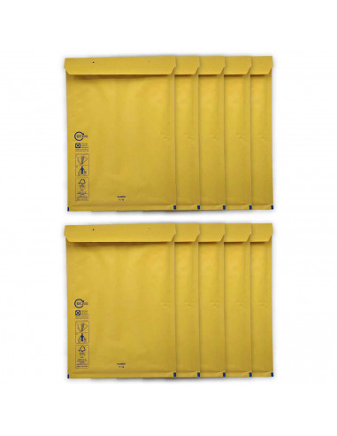Tradineur - Pack de 10 sobres acorchados de burbujas - N.º 17 - Fabricados en papel - Ideal para sus envíos con total seguridad