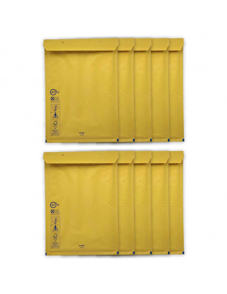 Tradineur - Pack de 10 sobres acorchados de burbujas - N.º 17 - Fabricados en papel - Ideal para sus envíos con total seguridad