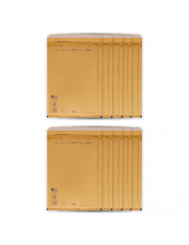 Tradineur - Pack de 10 sobres acorchados de burbujas - N.º 19 - Fabricados en papel - Ideal para sus envíos con total seguridad