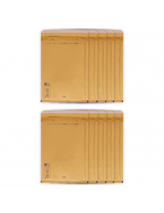 Tradineur - Pack de 10 sobres acorchados de burbujas - N.º 20 - Fabricados en papel - Ideal para sus envíos con total seguridad