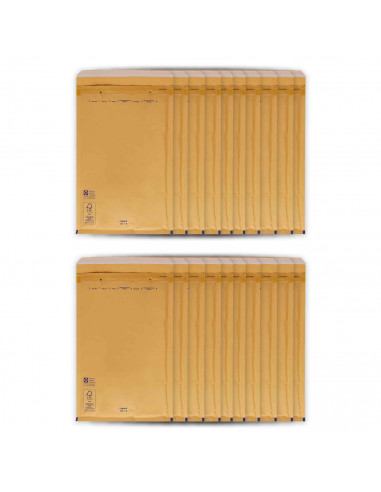 Tradineur - Pack de 20 sobres acorchados de burbujas - N.º 12 - Fabricados en papel - Ideal para sus envíos con total seguridad