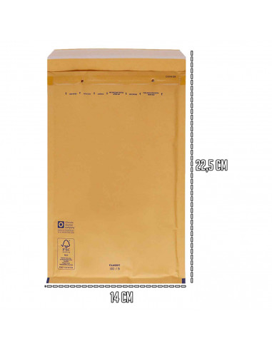 Tradineur - Pack de 20 sobres acorchados de burbujas - N.º 12 - Fabricados en papel - Ideal para sus envíos con total seguridad