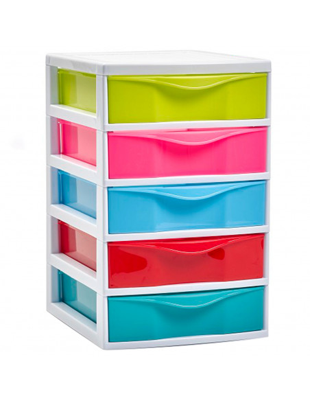 Tradineur - Cajonera guadiana de sobremesa, incluye 5 cajones, torre de almacenaje, armario, baño, oficina, fabricada en España Tradineur - Cajonera guadiana de sobremesa, incluye 5 cajones, torre de almacenaje, armario, baño, oficina, fabricada en España