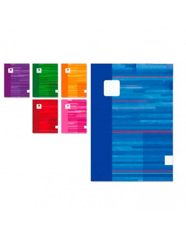Tradineur - Pack de 6 cuadernos / libretas cuadriculados sin anillas de color surtido con medidas de 22 x 17 cm, ideal para el c