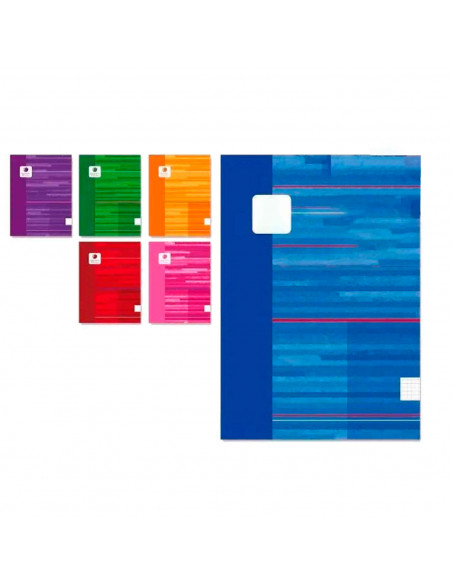 Tradineur - Pack de 6 cuadernos / libretas cuadriculados sin anillas de color surtido con medidas de 22 x 17 cm, ideal para el c