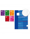 Tradineur - Pack de 6 cuadernos / libretas cuadriculados sin anillas de color surtido con medidas de 22 x 17 cm, ideal para el c