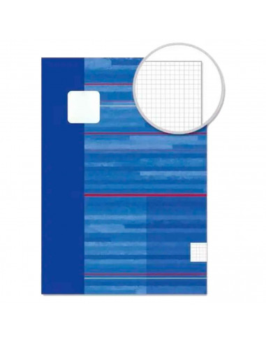 Tradineur - Pack de 6 cuadernos / libretas cuadriculados sin anillas de color surtido con medidas de 22 x 17 cm, ideal para el c