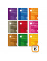 Tradineur - Pack de 6 cuadernos / libretas rayados dobles sin anillas de color surtido con medidas de 21 x 15 cm, ideal para el