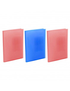 Tradineur - Pack de 3 carpetas de 10 fundas - Encuadernación ordinaria - Tamaño A4 - Fabricado en PVC resistente - 31 x 24 cm -