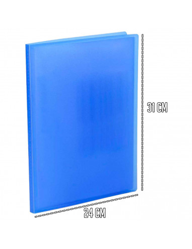 Tradineur - Pack de 3 carpetas de 10 fundas - Encuadernación ordinaria - Tamaño A4 - Fabricado en PVC resistente - 31 x 24 cm -
