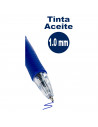 Tradineur - Pack de 6 bolígrafos retráctiles - Fabricado en plástico PVC - Tinta semi gel - Punta de 1mm - Goma antideslizante -