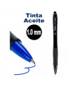 Tradineur - Pack de 6 bolígrafos retráctiles - Fabricado en plástico PVC - Tinta aceite - Punta de 1mm - Color Surtido.