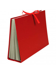 Tradineur - Archivador AZ - Formato A5+ - Fabricado en cartón forrado - Organizador de documentos - 26 x 23 cm - Color Rojo Burd