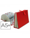 Tradineur - Archivador AZ - Formato A5+ - Fabricado en cartón forrado - Organizador de documentos - 26 x 23 cm - Color Rojo Burd