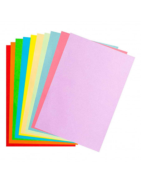 Tradineur - Pack de 4 blocks de 10 cartulinas - Tamaño/Formato A4 - Ideal para que los niño hagan manualidades en la escuela y e