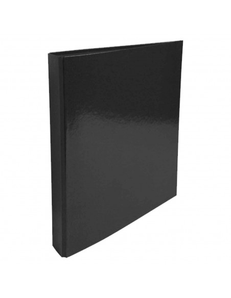 Tradineur - Carpeta A-Z  y 4 anillas metalicas - Formato A4 - Fabricado en cartón - 32 x 26 x 5 cm - Color Negro