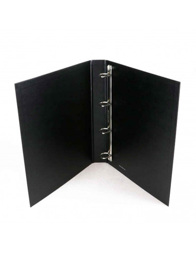 Tradineur - Carpeta A-Z  y 4 anillas metalicas - Formato A4 - Fabricado en cartón - 32 x 26 x 5 cm - Color Negro