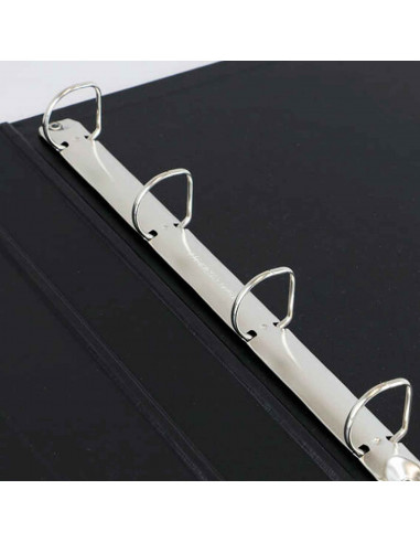 Tradineur - Carpeta A-Z  y 4 anillas metalicas - Formato A4 - Fabricado en cartón - 32 x 26 x 5 cm - Color Negro