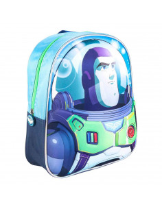 Tradineur - Mochila infantil en 3D con diseño de Buzz Lightyear, ideal para la escuela. Medidas de 25 x 31 x 10 cm para colgar e