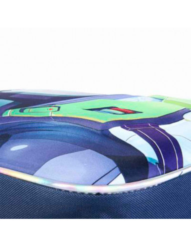 Tradineur - Mochila infantil en 3D con diseño de Buzz Lightyear, ideal para la escuela. Medidas de 25 x 31 x 10 cm para colgar e