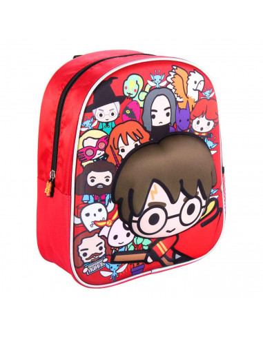 Tradineur - Mochila 3D infantil con diseño de Harry Potter, ideal para la escuela. Medidas de 25 x 31 x 10 cm para colgar en la