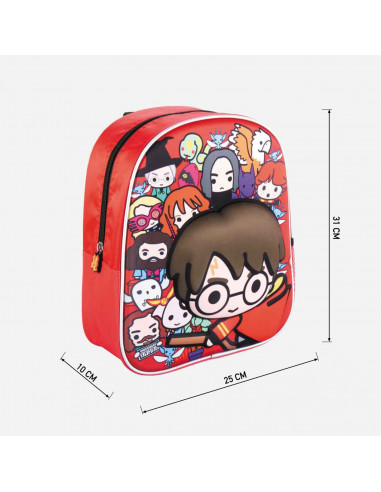Tradineur - Mochila 3D infantil con diseño de Harry Potter, ideal para la escuela. Medidas de 25 x 31 x 10 cm para colgar en la
