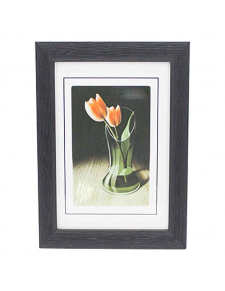 Portafotos poliestireno negro, marco de fotos negro, elegante, exterior, 43 x 53 cm, interior 40 x 50 cm