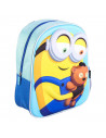 Tradineur- Mochila para niños en 3D con diseño de los Minions, ideal para la escuela. Medidas de 25 x 31 x 10 cm para colgar en