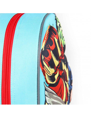 Tradineur -Mochila para niños en 3D con diseño de los Vengadores, ideal para la escuela. Medidas de 25 x 31 x 10 cm para colgar
