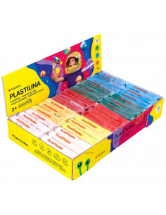 Tradineur - Caja de 30 Plastilinas de colores - 15 colores diferente - Sin gluten - Textura suave y maleable - Sin olor, ligera