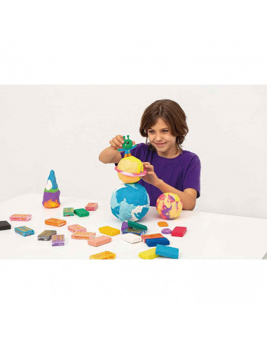 Tradineur - Caja de 30 Plastilinas de colores - 15 colores diferente - Sin gluten - Textura suave y maleable - Sin olor, ligera