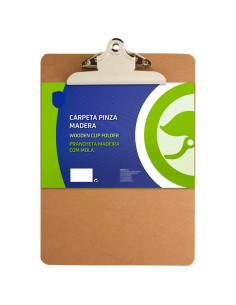 Tradineur - Portafolios con pinzas - Aptos para formatos A4 - Fabricado en madera - Multiusos - Adecuado para oficinas, escuelas