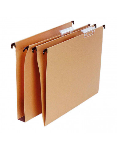 Tradineur - Pack de carpetas colgantes - 4 Unidades - Ideal para guardar, archivar u organizar los documentos - Color Marrón (kr