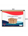 Tradineur - Pack de carpetas colgantes - 4 Unidades - Ideal para guardar, archivar u organizar los documentos - Color Marrón (kr