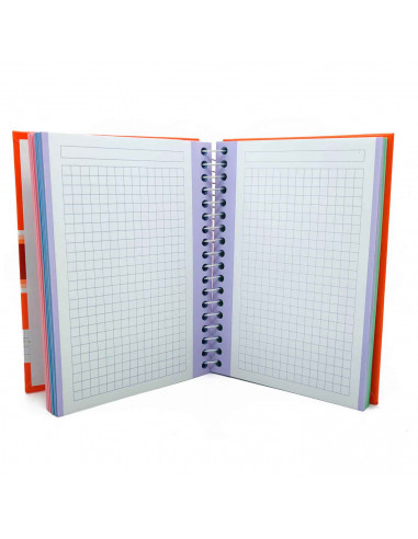 Tradineur - Cuaderno/Libreta - Tapa dura - Hojas cuadriculadas 5x5 - 140 páginas - 90 gr - Formato A6 - Encuadernación en espira