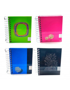 Tradineur - Pack de 4 Cuadernos/Libretas - Tapa dura - Páginas cuadriculadas 5x5 - 140 páginas - 90 gr - Formato A7 - Encuaderna