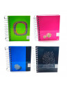 Tradineur - Pack de 4 Cuadernos/Libretas - Tapa dura - Páginas cuadriculadas 5x5 - 140 páginas - 90 gr - Formato A7 - Encuaderna