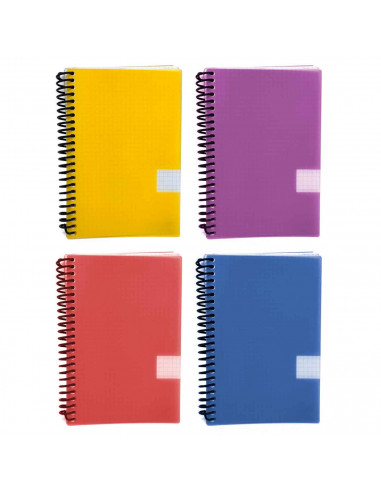 Tradineur - Cuaderno/Libreta - Tapa dura - Páginas cuadriculadas 4x4 - 80 páginas - 60 gr - Formato 8º - Encuadernación en espir