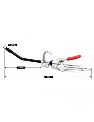 Tradineur - Pistola de aire comprimido - Incluye protector de goma - Accesorios para compresor de aire neumático - Construcción