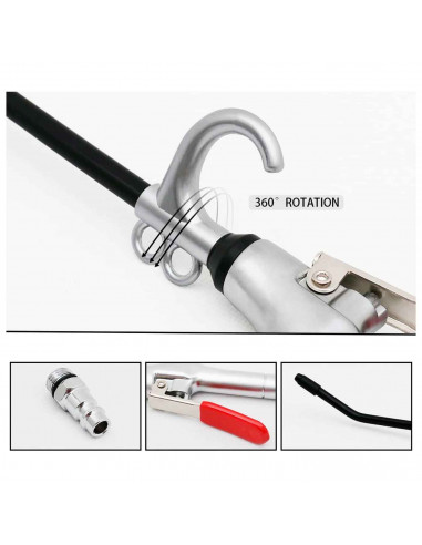 Tradineur - Pistola de aire comprimido - Incluye protector de goma - Accesorios para compresor de aire neumático - Construcción