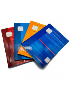 Tradineur - Pack de 4 libretas rayadas dobles - Formato A5 - 48 páginas (90 gr) - Cuaderno grapado - Tapa blanda - 21 x 15 cm -