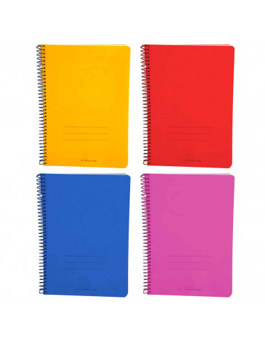 Tradineur - Pack de 4 libretas rayadas - 80 páginas (90 gr) - Encuadernación en espiral - Tapa dura - 21,6 x 15,5 cm - Colores S