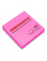 Tradineur - Block de notas autoadhesivas tono neón - Contiene 100 hojas - Totalmente cuadrado - Color Rosa (fucsia)