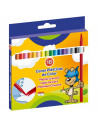 Tradineur - Caja de 18 ceras de colores para niños, material escolar, colores vivos surtidos, ideal para colorear, dibujar