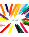 Tradineur - Caja de 18 ceras de colores para niños, material escolar, colores vivos surtidos, ideal para colorear, dibujar