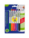 Tradineur - Pack de 6 rotuladores de colores para pizarra blanca, marcadores de borrado en seco, uso escolar, oficinas