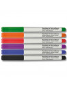 Tradineur - Pack de 6 rotuladores de colores para pizarra blanca, marcadores de borrado en seco, uso escolar, oficinas